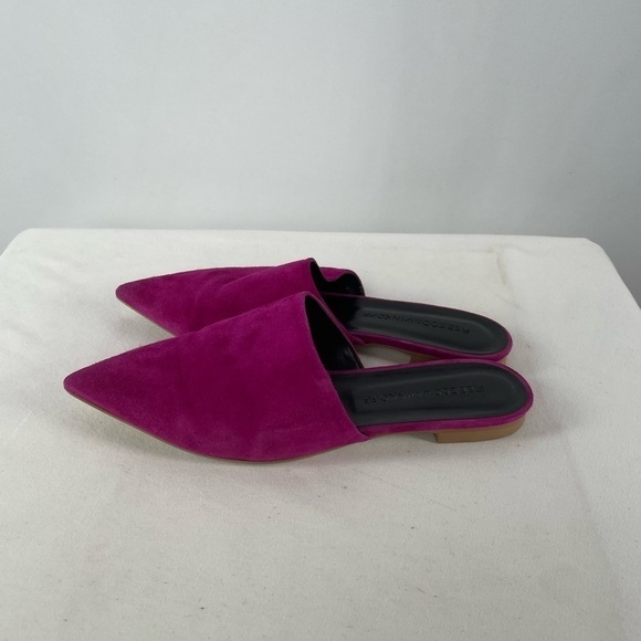 Rebecca Minkoff Sara Suede Pointed Toe Mules in Fuchsia Size 7 or 38 - Picture 5 of 9
